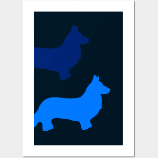 Blue Welsh Corgis Posters and Art